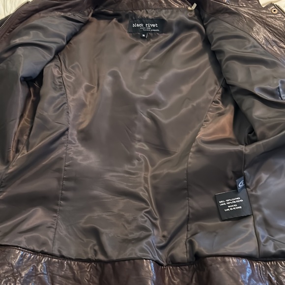 Black Rivet brown leather jacket M - Picture 10 of 15